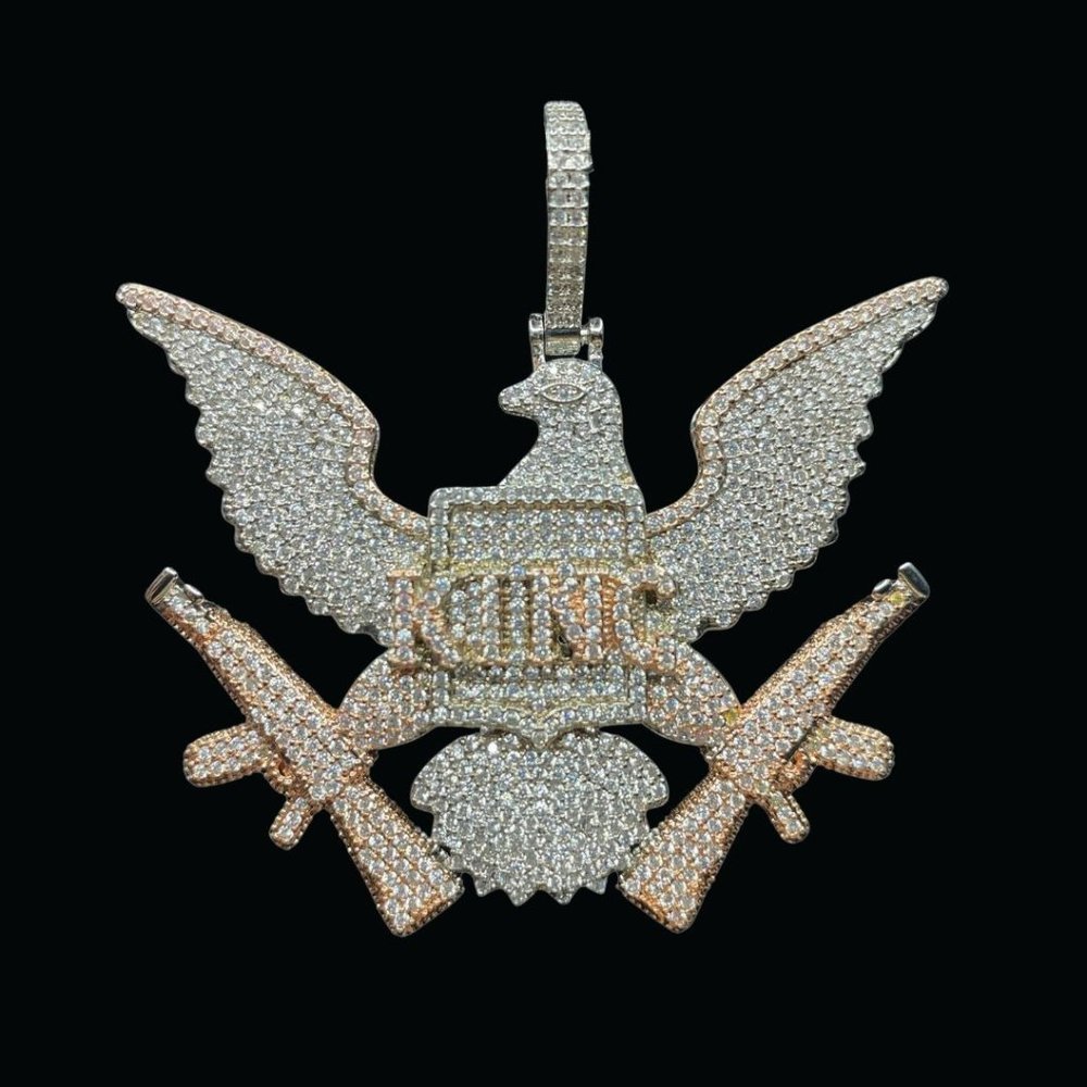 NEW DROP | King Letters on Bald Eagle with AKs Luxury Iced Out Pendant